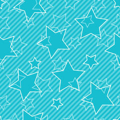 Blue seamless background with stars