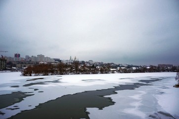 winter landscape with frozen river