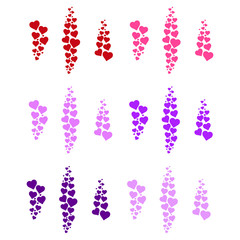 Many small hearts forming abstract/circle shape on white background. Valentine's day  illustration, design. Vector