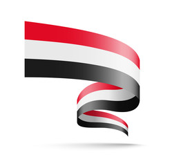 Yemen flag in the form of wave ribbon.