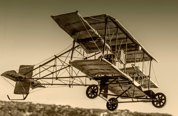 Vintage tweedekker modelvliegtuig