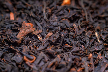 tea leaves macro