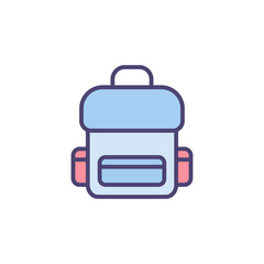 Backpack flat vector icon sign symbol