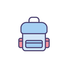 Backpack flat vector icon sign symbol