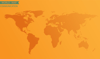 Fototapeta na wymiar vector of orange world map