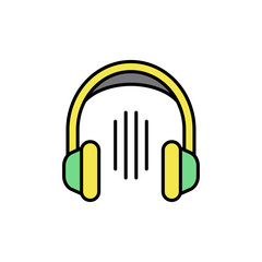 Headphones vector icon sign symbol