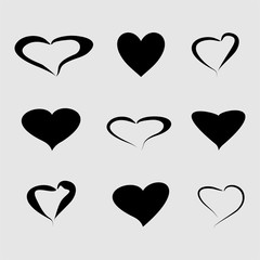 heart set, heart icons