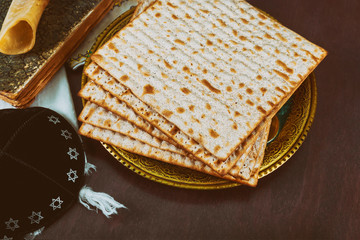 Kippa a small hat Jewish pesah celebration concept jewish holiday Passover