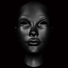 Black Head, abstract concept isolated on black 3d rendering