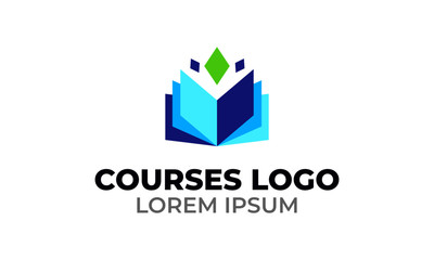 Courses, Course, Learning, Guide, Minimalistic and Modern Logo Design