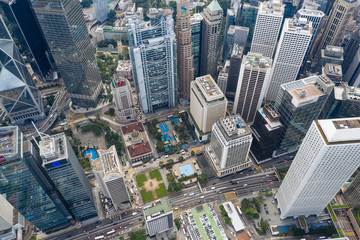 Aerial of Hong Kong city