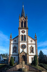 Fototapeta na wymiar St. Nicolas church in Alsace, France