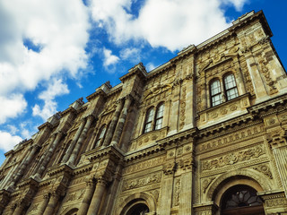 Fototapeta premium Dolmabahce Palace building. Vintage toned. Baroque style