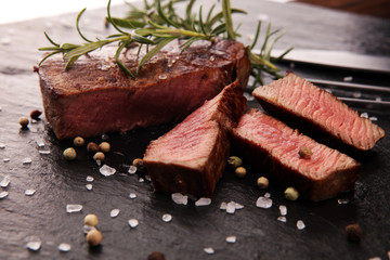 Barbecue filet Steak. Black Angus Prime meat steaks