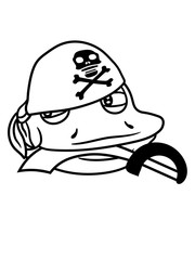 kostüm gesicht kopf verkleidung kopftuch matrose kapitän pirat seemann seeräuber säbel hut mütze schwert meer schiff mannschaft frosch sizend süß niedlich lustig comic cartoon clipart froschkönig kröt