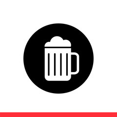 Beer vector icon, drink symbol. Simple, flat design for web or mobile app