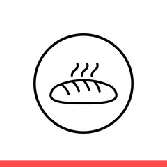 Obraz premium Bread vector icon, baker symbol. Simple, flat design for web or mobile app