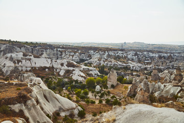 Fototapeta na wymiar Views of Cappadocia volcanic kanyon cave houses in Turkey