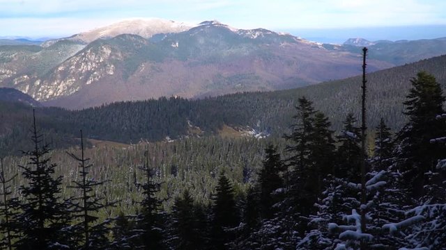 Snowy Keltepe mountain landscape. Karabuk city in Turkey