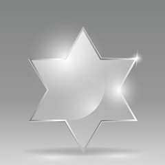 Glass transparent vector Star of David