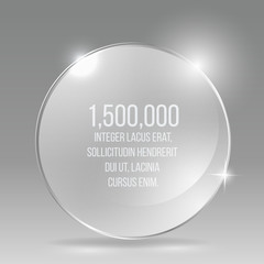 Glass transparent vector rectangle with colorful label template for web and print decoration, sale sign or discount poster creative design .