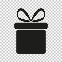 Gift box  - black vector icon