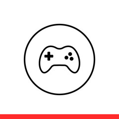 Joystick vector icon, game console symbol. Simple, flat design for web or mobile app