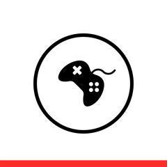 Joystick vector icon, game console symbol. Simple, flat design for web or mobile app