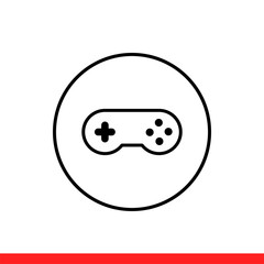 Game console vector icon, joystick symbol. Simple, flat design for web or mobile app