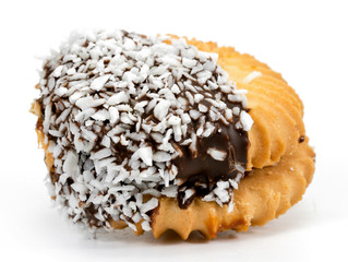 Chocolate cookies with coconut shaving