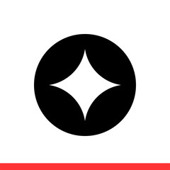 Shine vector icon, sparkle symbol. Simple, flat design for web or mobile app