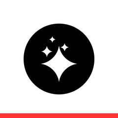 Shine vector icon, sparkle symbol. Simple, flat design for web or mobile app