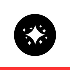 Shine vector icon, sparkle symbol. Simple, flat design for web or mobile app