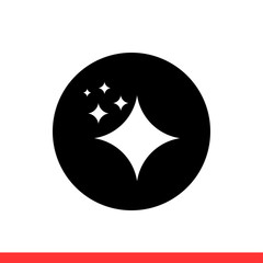 Shine vector icon, sparkle symbol. Simple, flat design for web or mobile app
