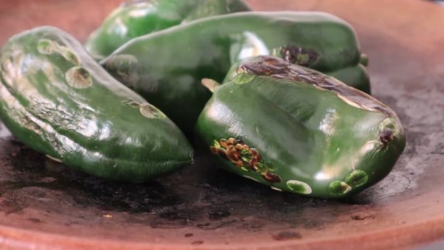 Charring Poblano Chiles in Mexico City
