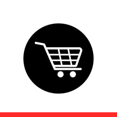Shopping cart vector icon, basket symbol. Simple, flat design for web or mobile app