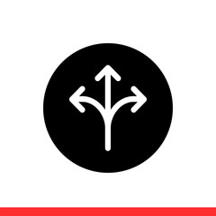 Flexibility vector icon, direction symbol. Simple, flat design for web or mobile app