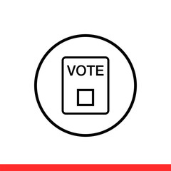 Vote vector icon, referendum symbol. Simple, flat design for web or mobile app