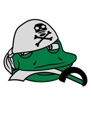 gesicht kopf verkleidung kopftuch matrose kapitän pirat seemann seeräuber kostüm säbel hut mütze schwert meer schiff mannschaft frosch sizend süß niedlich lustig comic cartoon clipart froschkönig kröt
