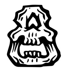 Vector alphabet and numeral 8 Skull white numeral in hipster style. Ideal for use as headline or sub-head text in you design: logo, t-shirt, poster, label, book cover. .