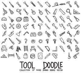 Set of Tool icons Drawing illustration Hand drawn doodle Sketch line vector eps10