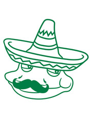 gesicht kopf mexikaner sombrero hut südamerika schnurrbart mexikanisch frosch sizend süß niedlich lustig comic cartoon clipart froschkönig kröte