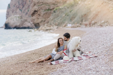 happy couple on the beach