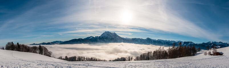 alpine panorama Austria mount Traunstein
