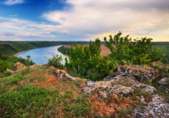 spring morning Dawn in the national park 