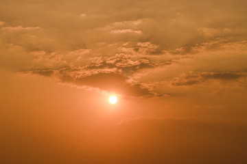 Beautiful scenery at sunset with cloud