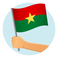 Burkina Faso flag in hand
