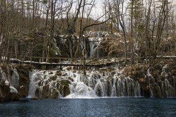 Waterfalls in the Plitvice National Park of Croatia