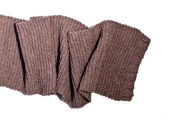 knitted brown wool scarf