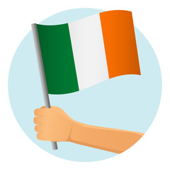 Ireland flag in hand